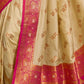 Rajwada Cream Silk Woven Saree For Women