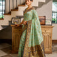 Rajwada Sea Green Silk Woven Saree For Women