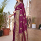 Rajwada Wine Silk Woven Saree For Women