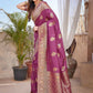Rajwada Light Pink Silk Woven Saree For Women
