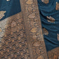 Rajwada Teal Silk Woven Saree For Women