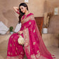 Rajwada Magenta Silk Woven Saree For Women