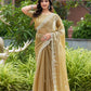 Rajwada Beige Chiffon Embroidered Saree For Women