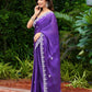 Rajwada Voilet Chiffon Embroidered Saree For Women