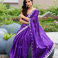 Rajwada Voilet Chiffon Embroidered Saree For Women