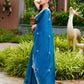 Rajwada Navy Blue Chiffon Embroidered Saree For Women