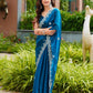 Rajwada Navy Blue Chiffon Embroidered Saree For Women