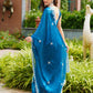 Rajwada Navy Blue Chiffon Embroidered Saree For Women