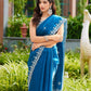 Rajwada Navy Blue Chiffon Embroidered Saree For Women