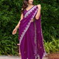 Rajwada Wine Chiffon Embroidered Saree For Women