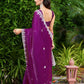 Rajwada Wine Chiffon Embroidered Saree For Women