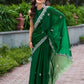 Rajwada Green Chiffon Embroidered Saree For Women