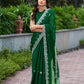 Rajwada Green Chiffon Embroidered Saree For Women