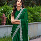 Rajwada Green Chiffon Embroidered Saree For Women