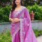 Rajwada Pink Chiffon Embroidered Saree For Women