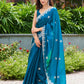 Rajwada Teal Blue Chiffon Embroidered Saree For Women