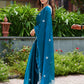 Rajwada Teal Blue Chiffon Embroidered Saree For Women