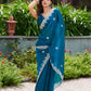 Rajwada Teal Blue Chiffon Embroidered Saree For Women
