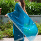 Rajwada Teal Blue Chiffon Embroidered Saree For Women