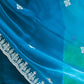Rajwada Teal Blue Chiffon Embroidered Saree For Women
