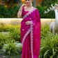 Rajwada Red Chiffon Embroidered Saree For Women