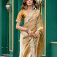Rajwada Beige Chiffon Embellished Saree For Women