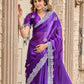 Rajwada Voilet Chiffon Embellished Saree For Women