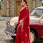 Rajwada Red Chiffon Embellished Saree For Women