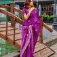 Rajwada Dark Magenta Chiffon Embellished Saree For Women