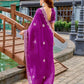 Rajwada Dark Magenta Chiffon Embellished Saree For Women