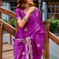 Rajwada Dark Magenta Chiffon Embellished Saree For Women