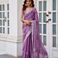 Rajwada Lavender Chiffon Embellished Saree For Women