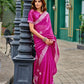 Rajwada Magenta Chiffon Embellished Saree For Women
