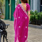 Rajwada Magenta Chiffon Embellished Saree For Women