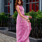 Rajwada Pink Chiffon Embellished Saree For Women