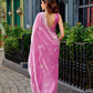 Rajwada Pink Chiffon Embellished Saree For Women