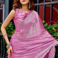 Rajwada Pink Chiffon Embellished Saree For Women