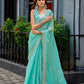 Rajwada Aqua Chiffon Embellished Saree For Women