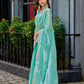 Rajwada Aqua Chiffon Embellished Saree For Women