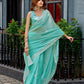 Rajwada Aqua Chiffon Embellished Saree For Women