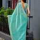 Rajwada Aqua Chiffon Embellished Saree For Women