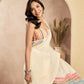 Rajwada Cream Cotton Linen Solid Saree For Women