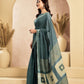Rajwada Green Cotton Linen Solid Saree For Women