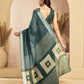 Rajwada Green Cotton Linen Solid Saree For Women