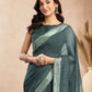 Rajwada Green Cotton Linen Solid Saree For Women