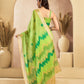 Rajwada Lime Green Cotton Linen Solid Saree For Women