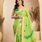 Rajwada Lime Green Cotton Linen Solid Saree For Women