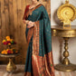 Rajwada Dark Green Silk Woven Saree For Women