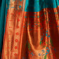 Rajwada Turquoise Silk Woven Saree For Women