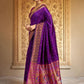 Rajwada Purple Silk Woven Saree For Women